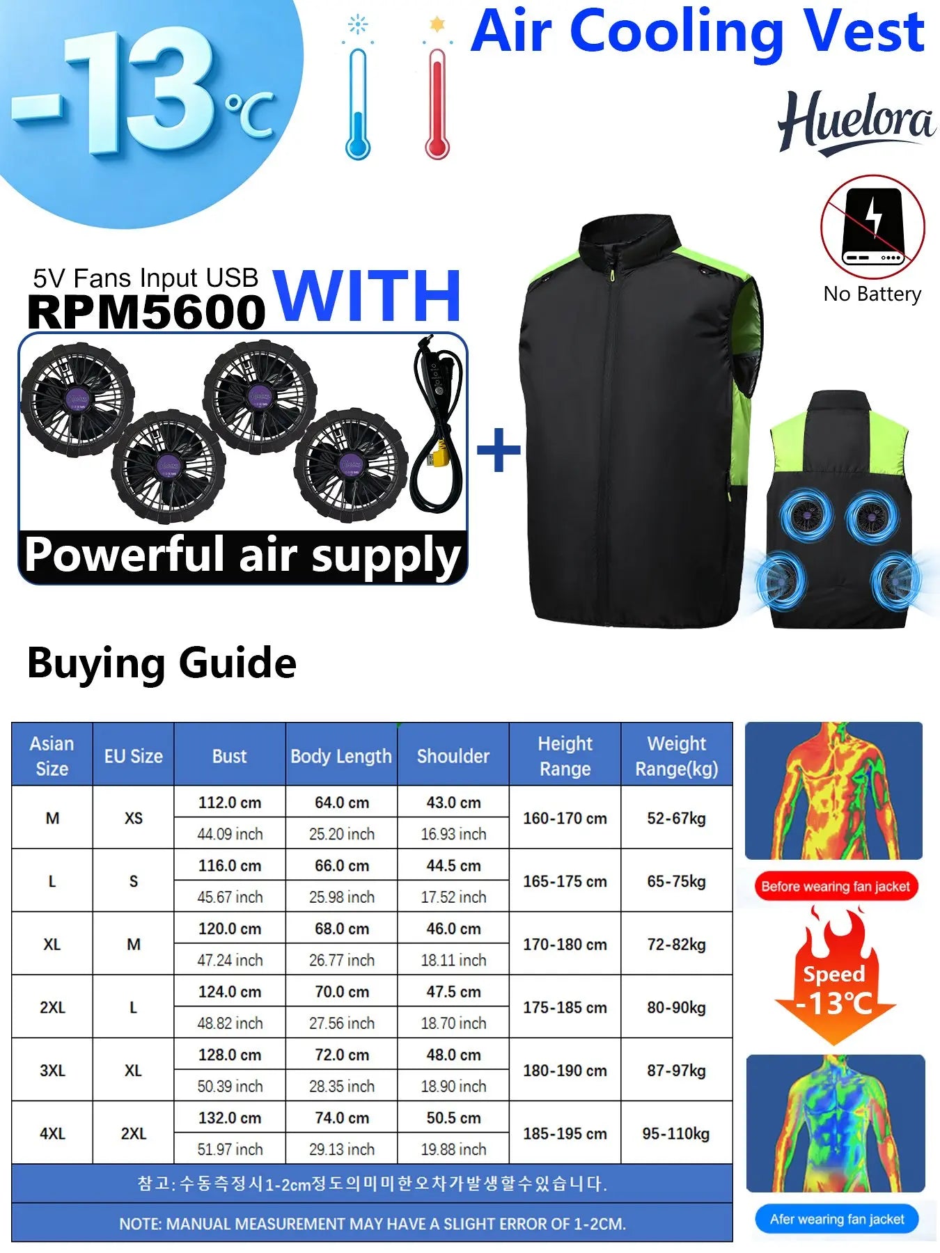 4FAN Solid Color Stand Collar Air Cooling Vest Men Dual Fans USB Summer Work Sleeveless Waistcoat Outdoor Fishing Cooling Jacket