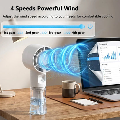 Portable Mini Humidifier Spray Fan Handheld Water Mist Fan Rechargeable Personal Hand Fan Small Water Spray Fan For Outdoor